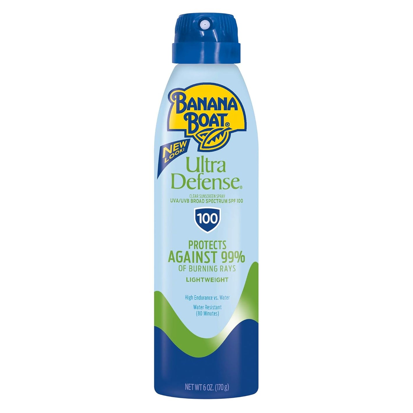 Banana Boat Ultra Defense Clear Sunscreen Spray SPF 100, 6oz | Lightweight Sunscreen, Banana Boat SPF 100, Water Resistant, 6oz