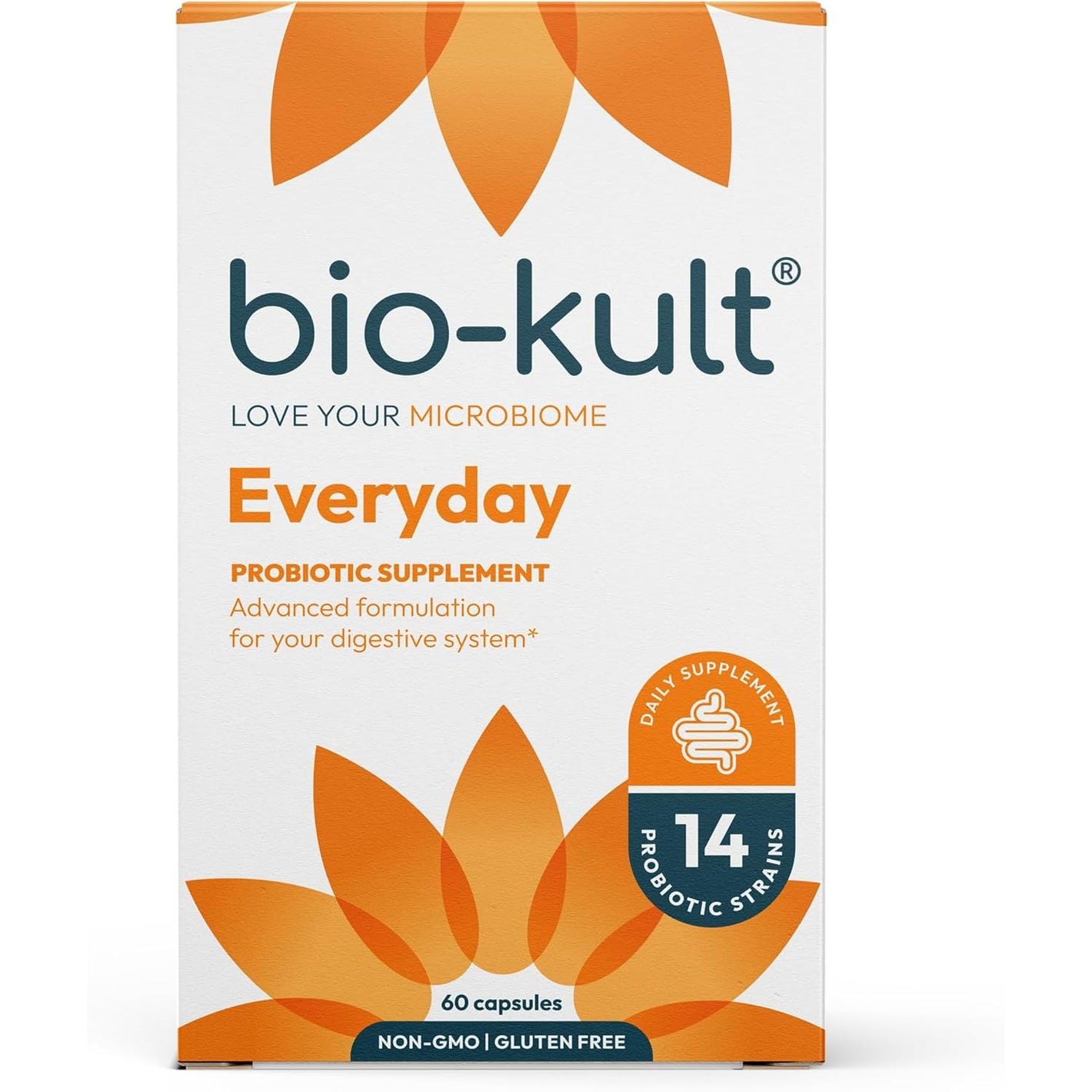 Bio-Kult Gut Health Probiotic Supplement, 14 Strains, Probiotics for Women & Men, Immune Support, Digestive Health, Shelf-Stable, Non-GMO and Gluten-Free, Capsules, 60 Count (Pack of 1)