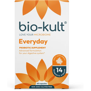 Bio-Kult Gut Health Probiotic Supplement, 14 Strains, Probiotics for Women & Men, Immune Support, Digestive Health, Shelf-Stable, Non-GMO and Gluten-Free, Capsules, 60 Count (Pack of 1)