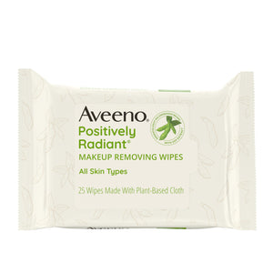Buy now Aveeno Positively Radiant Alcohol Free Makeup Removing Face Wipes, Ultra Soft, Gentle, Non-Comedogenic Facial Cleansing Towelettes Leave Skin Feeling Clean & Soft, Sulfate Free, 25 ct at indiglob india