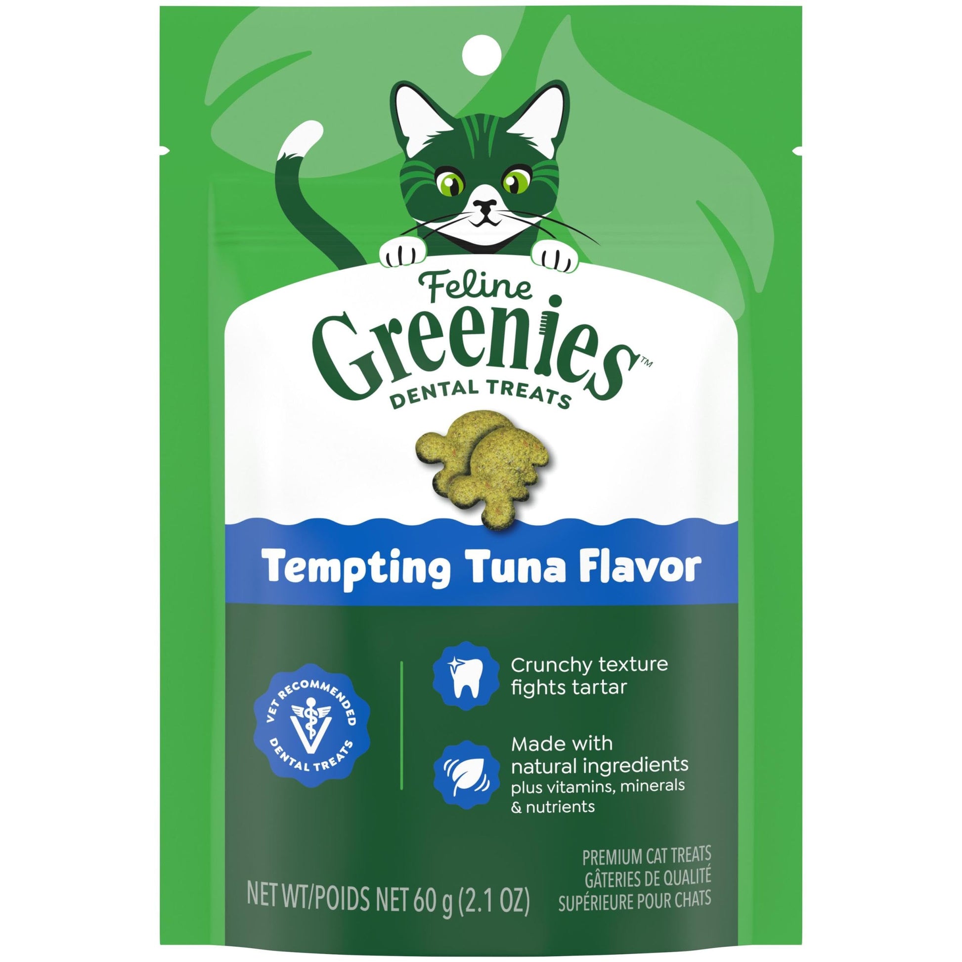 Buy now Greenies Cat Treats, Veterinarian-Recommended Adult Natural Dental Cat Treats, Tempting Tuna Flavor, 9.75 oz. Tub 2.1 Ounce (Pack of 1) at indiglob india