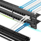 Rapink Patch Panel 24 Port Cat6 with Inline Keystone 10G Support, Pass-Thru Coupler Patch Panel UTP 19-Inch with Removable Back Bar, 1U Network Panel for Cat6, Cat5e, Cat5 Cabling