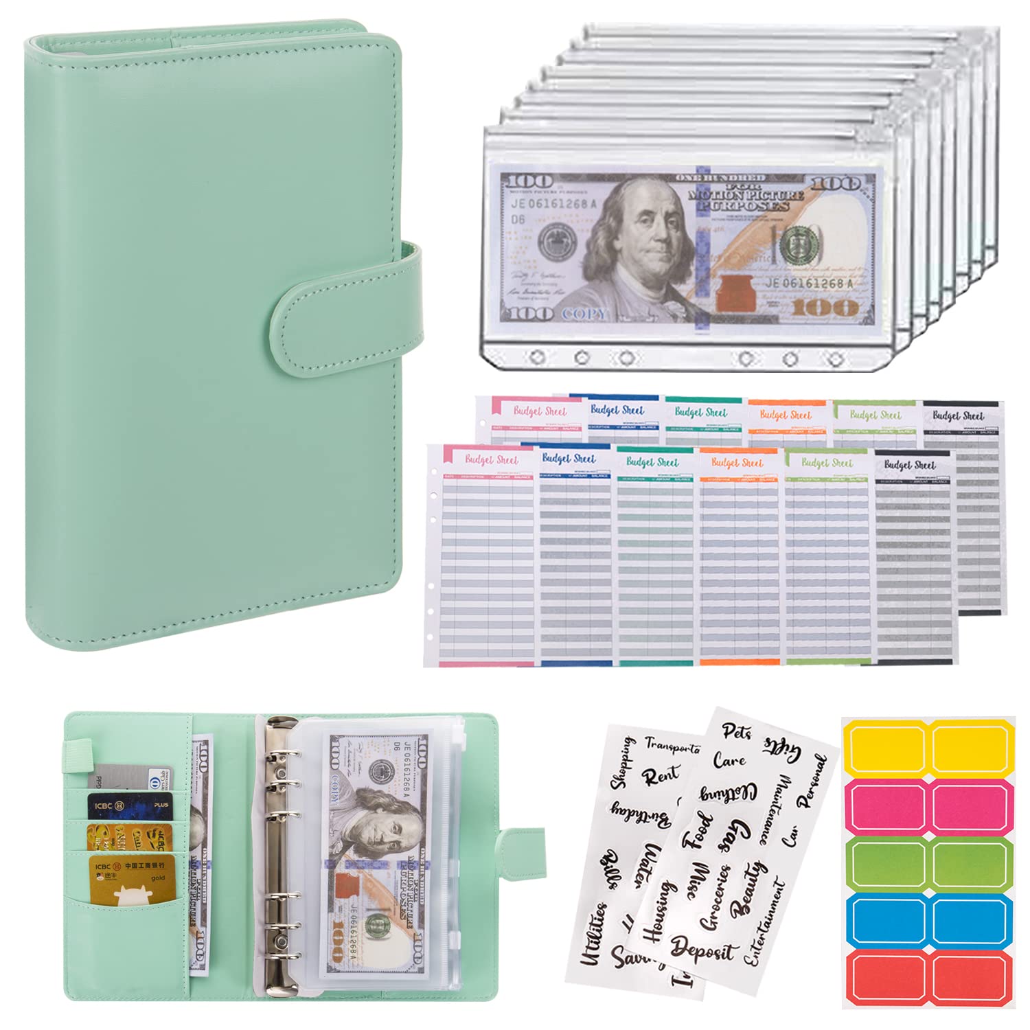 Buy now NICOOTHBudget Binder Cash Envelopes A6 Money Saving Binder with Zipper envelopes (Purple) at indiglob india