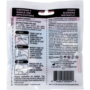 WoundSeal Topical Powder Wound Care First Aid for Cuts, Scrapes and Abrasions Single Use, 4 count (Packaging May Vary)