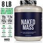 NAKED Mass - Natural Weight Gainer Protein Powder - 8 LB Bulk, GMO Free, Gluten Free & Soy Free. No Artificial Ingredients - 1,250 Calories per Serving