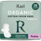 Rael Pads for Women, Organic Cotton Cover - Period Pads with Wings, Feminine Care, Sanitary Napkins, Heavy Absorbency, Unscented (Large, 24 Count)