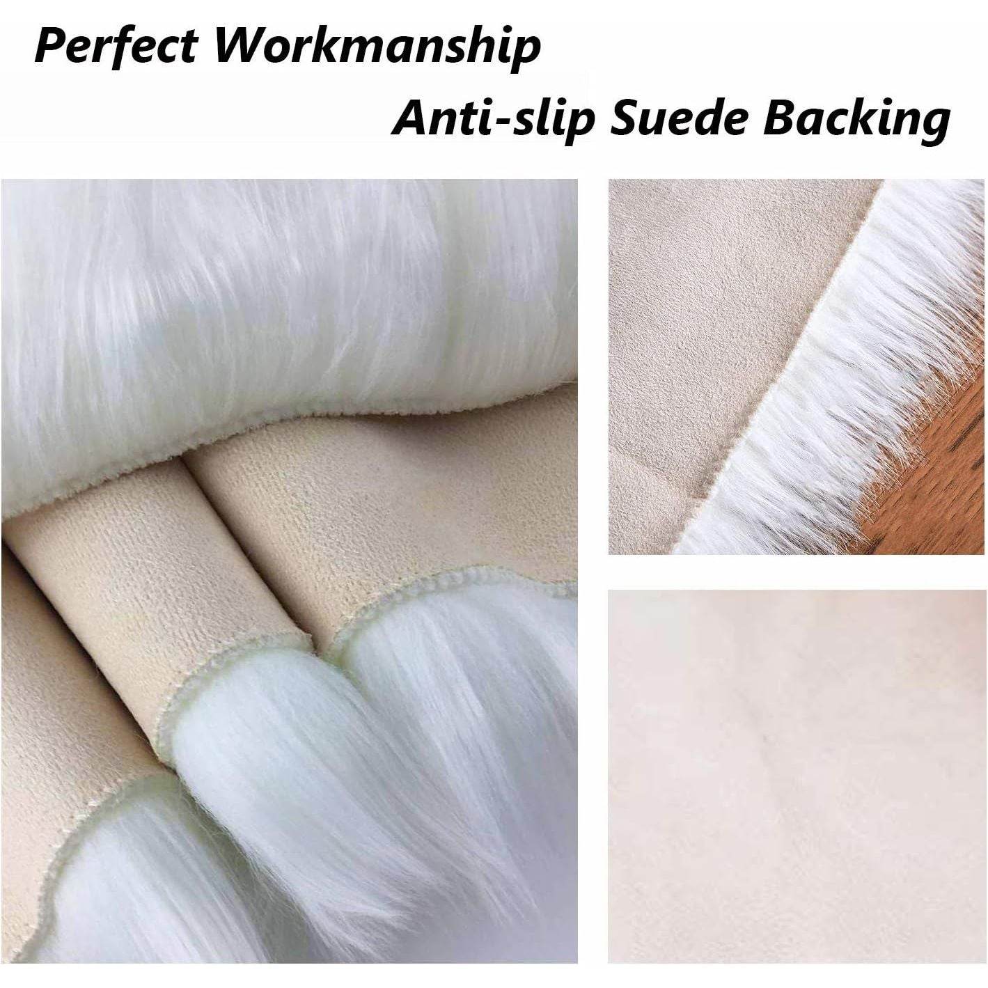 12’’ Small Faux Fur Sheepskin Cushion Soft Plush Area Rug, White Photo Background for Small Product Desktop Photography, Jewelry, Watches, Cosmetics, Ornament, Nail Art, Display and Decor (Square) - My Store