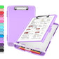 Buy now Sooez Clipboard with Storage, Clip Board 8.5 x 11 with Pen Holder, Plastic Organization Case Box for Letter Legal A4 Size Paper, Low Profile Clip, Nurses Teachers Must Haves, School & Office Supplies Lavender Purple at indiglob india