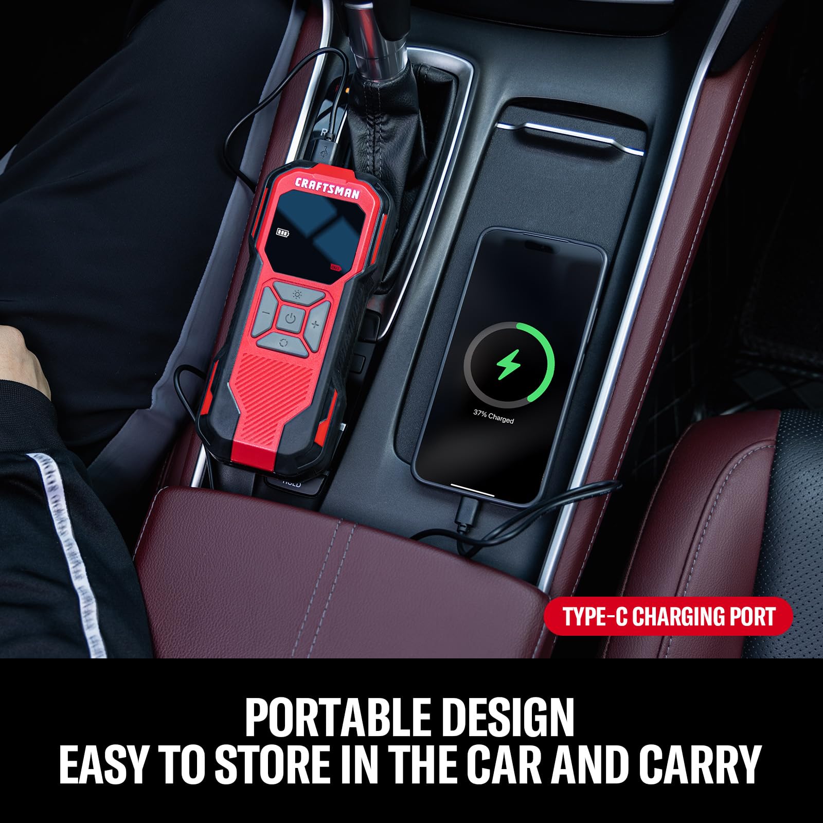 Buy now CRAFTSMAN Tire Inflator Portable Air Compressor, Cordless Mini Air Pump for Car Tires with Digital Tire Pressure Gauge, 6000mAh Battery Powered Air Pump, Max Pressure 150 PSI, 12V DC Corded at indiglob india