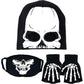 Skeleton Face Mask Knit Beanie with Eye Holes Halloween Skull Dress Up Headdress Cap Winter Warm Hat