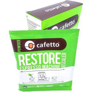 Cafetto Restore Espresso Machine Descaler, Coffee Machine Cleaning Powder for Use In Organic Systems (4 Single Use Packets)