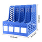 Buy now Sturdy Magazine File Book PP Holder Desk Organizer for Office Organization and Storage with Compartments Storage Organizer 4C Blue-Strip at indiglob india
