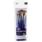 Royal & Langnickel Moderna, 5pc Oval Mop Variety Brush Set for All Painting Mediums, Includes - Mop, Fan & Half Moon Brushes Purple