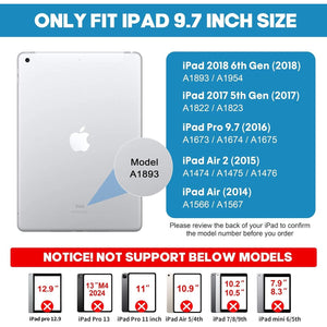 BABG Keyboard Case for iPad 6th/5th 9.7inch, iPad Pro 9.7, iPad Air 2, iPad Air 1,Non-Trackpad,360°Swivel,7 Use Modes,Backlight- Rose Gold