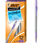 BIC Round Stic Grip Xtra Comfort Fashion Ball Point Pen; Purple; 12 Pack