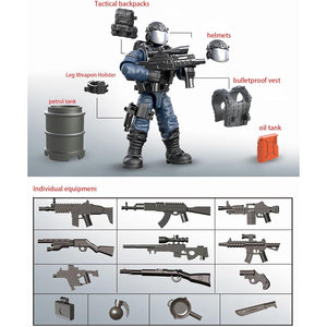 YEIBOBO ! Special Forces Mini Military Action Figure with Weapons and Accessories (Lightning SWAT Team XJ-9902)…