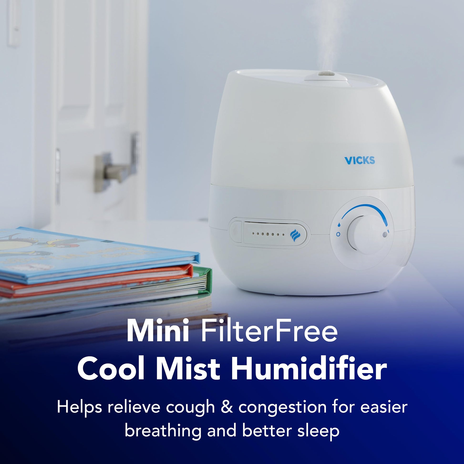 Buy now Vicks Mini Filter Free Cool Mist Humidifier, Small Room ƒ?? Variable Mist Control ƒ?? Works with Vicks VapoPads at indiglob india