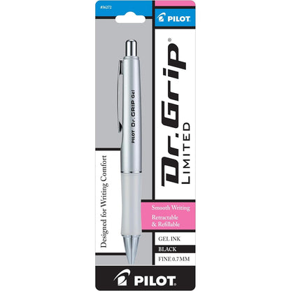 PILOT Dr. Grip Refillable & Retractable Gel Ink Rolling Ball Pen, Fine Point, Metallic Mauve Barrel, Black Ink, Single Pen (36273)