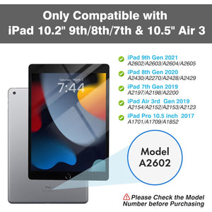 OYEEICE for iPad 9th Generation Case with Keyboard 10.2'' - 7 Color Backlit Wireless Keyboard Cover with Pencil Holder for iPad 9th/8th/7th Gen 10.2 inch, iPad Air 3rd Gen & iPad Pro 10.5" - Black