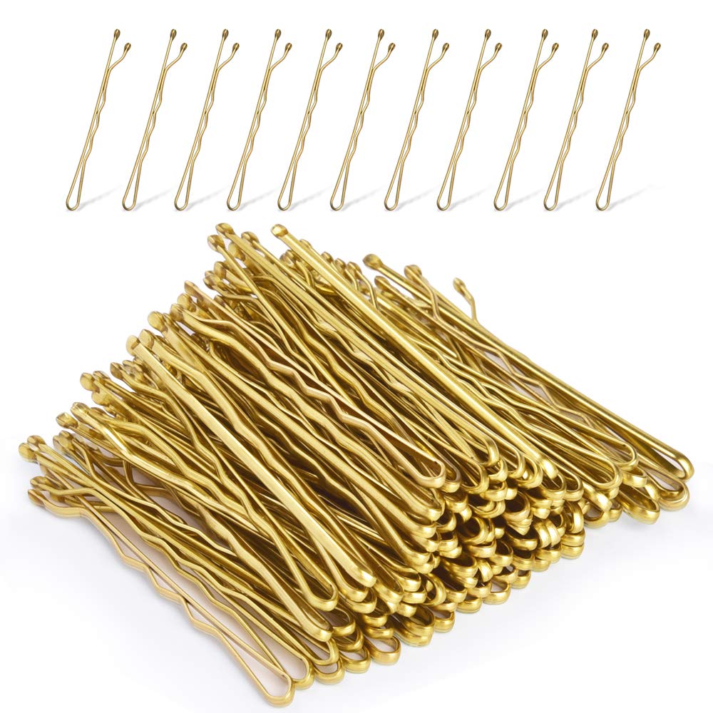 MORGLES Blonde Hair Bobby Pins, 120PCS 2Inches Gold Hair Pins for Women with Box