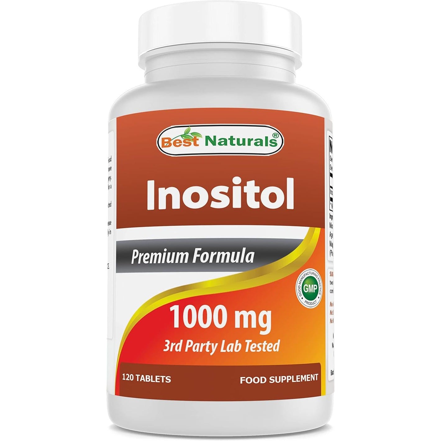 Best Naturals Inositol 1000mg 120 Tablets - Also Called Vitamin B8