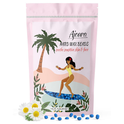 Ajoura 1lb Refill Wax Beans for Hair Removal Kit, Brazilian Coarse Waxing for Bikini, Face, Eyebrow, Back, Chest, Legs, Armpit, At Home Waxing Beads for Women Men