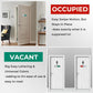 7''x2'' Magnetic Privacy Indicator, Do Not Disturb Sign for Office, Vacant Occupied Slider for Bathroom Door, Welcome Please Knock, with Adhesive Sticker Fits All Doors (Silver, Vacant Occupied Sign)