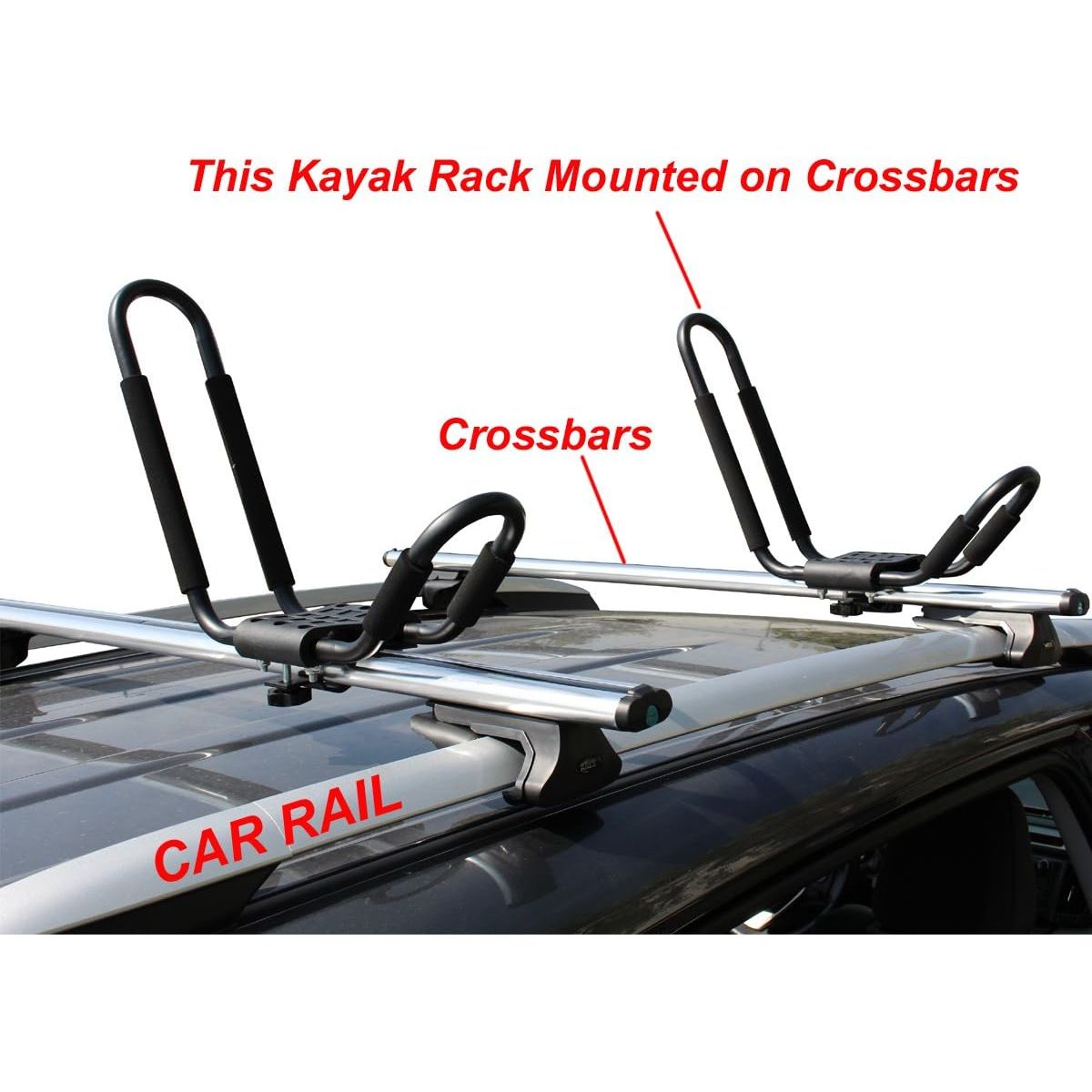 Buy now TMS Kayak Roof Racks for 2 Kayaks - Dual Universal Fit Carriers Include Two Sets of Straps for Cars, Trucks and SUVs - Easy to Mount J-Bar Style Carriers for Kayaks Canoes Paddleboards and Surfboards at indiglob india
