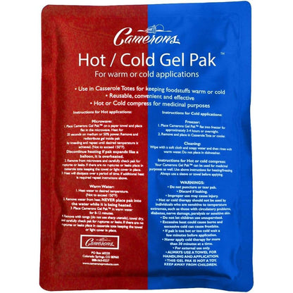 Camerons Hot or Cold Gel Pack - XL Ice & Heating Pack (8"x11") - Large Reusable Pak Keeps Temperature - Use in Casserole Carrier & Lunch Box for Food -Use as Warm & Cold Compress & Physical Therapy