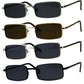 SA106 Mens Retro Vintage Narrow Rectangular Pimp Metal Sunglasses
