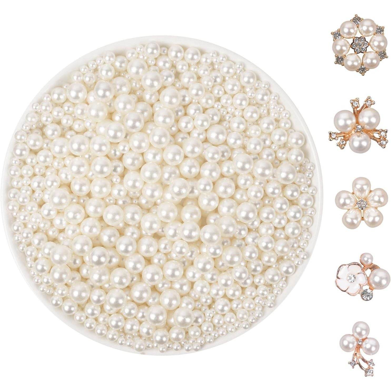 1200pcs 4 Sizes Small ABS Pearl Ivory （No Hole） Elegant Luster, Mini Small Pearls for Crafts, DIY, Vase Filling, Wedding, Birthday Party, Home Decoration (4mm, 6mm, 8mm,10mm) - My Store