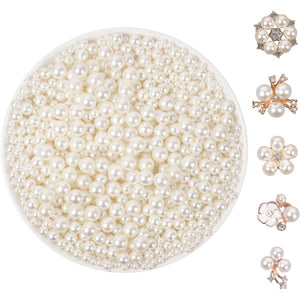1200pcs 4 Sizes Small ABS Pearl Ivory （No Hole） Elegant Luster, Mini Small Pearls for Crafts, DIY, Vase Filling, Wedding, Birthday Party, Home Decoration (4mm, 6mm, 8mm,10mm) - My Store