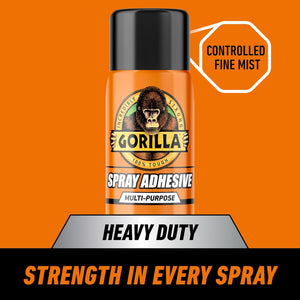 Gorilla Heavy Duty Spray Adhesive, Clear Glue, 14 Ounce (Pack of 1) - All Purpose with Comfort Nozzle for Indoor or Outdoor
