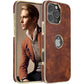 LOHASIC for iPhone 13 Pro Max Case, Vintage Leather Thin Slim Luxury PU Soft Flexible Bumper Non-Slip Grip Anti-Scratch Protective Cover Phone Cases for iPhone 13 Pro Max 6.7" 2021 - Brown