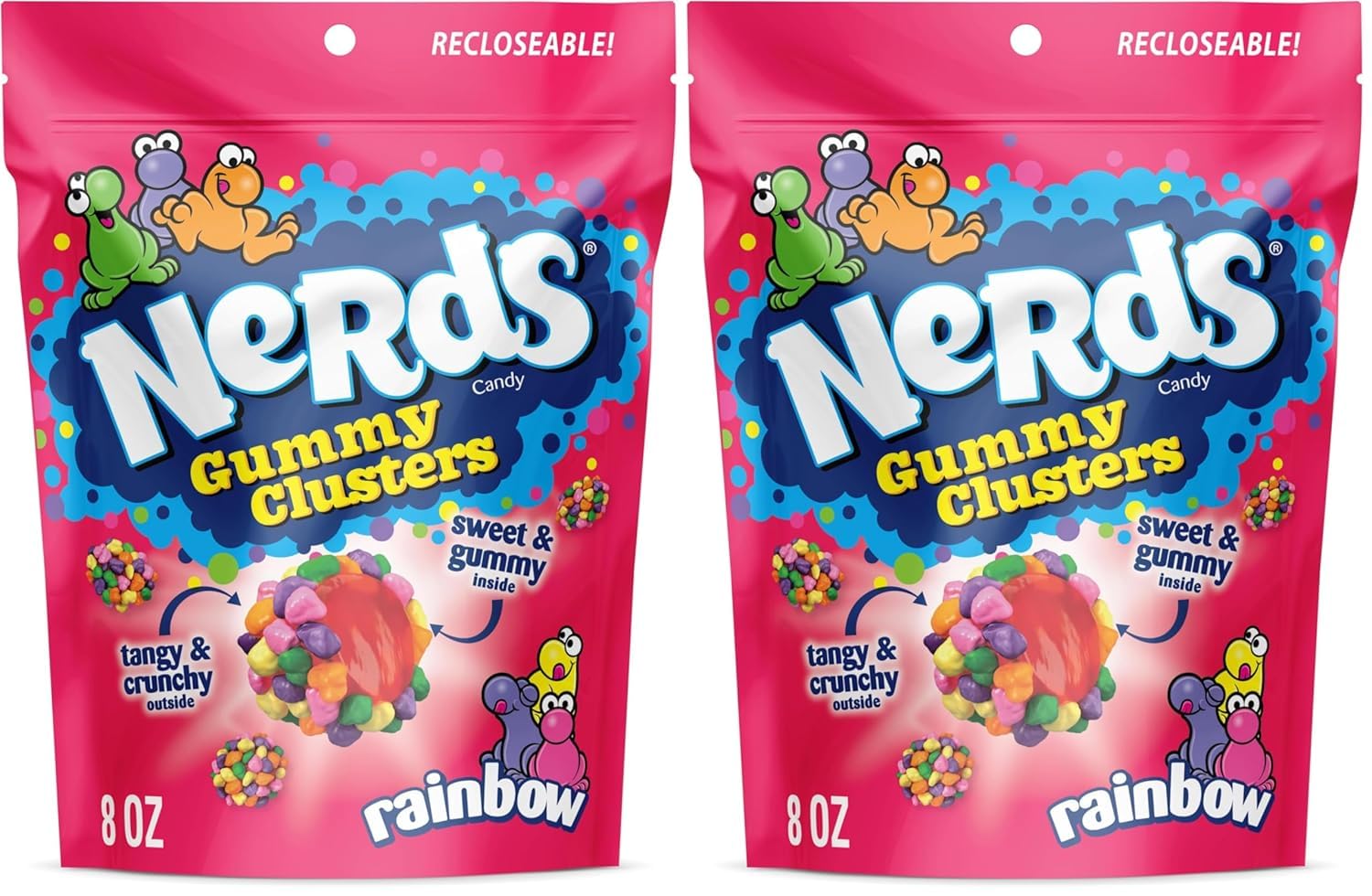 Buy now NERDS Gummy Clusters Candy, Rainbow, Crunchy and Gummy, 8 oz at indiglob india