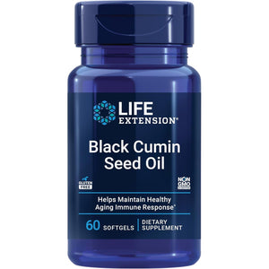 Life Extension Black Cumin Seed Oil, Black Cumin, Immune Health Support, Whole-Body Health, Healthy Aging, Gluten Free, Non-GMO, 60 softgels
