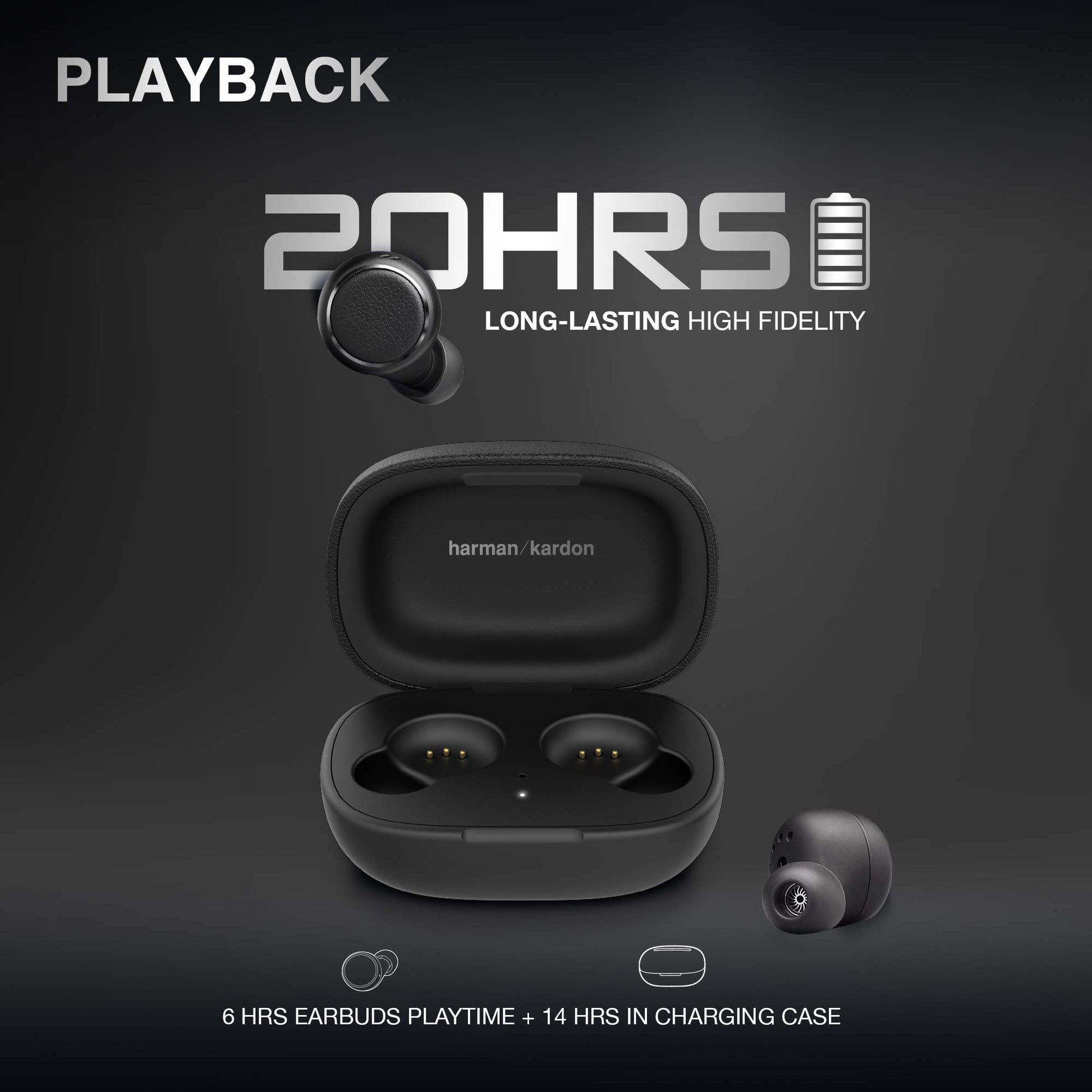 Buy now harman/kardon Fly True Wireless IE Headphones Black at indiglob india
