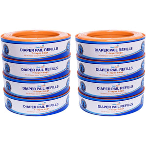 Compatible with Diaper Genie Pails, 8-Pack, 2160 count