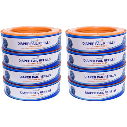 Compatible with Diaper Genie Pails, 8-Pack, 2160 count