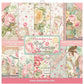 Stamperia International KFT SBBL25 Pack 10 Sheets Double face-Roses, lace and Wood, 30.5 x 30.5 (12" x 12"), Multicoloured