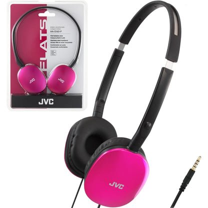 JVC Flats On-Ear Wired Headphones - Flat Foldable Design - 30mm Driver for Powerful Sound - Soft Ear-Pads for Comfort – Steel Headband - Lightweight & Portable - PC/Laptop/Gaming - 3.5mm Slim Plug