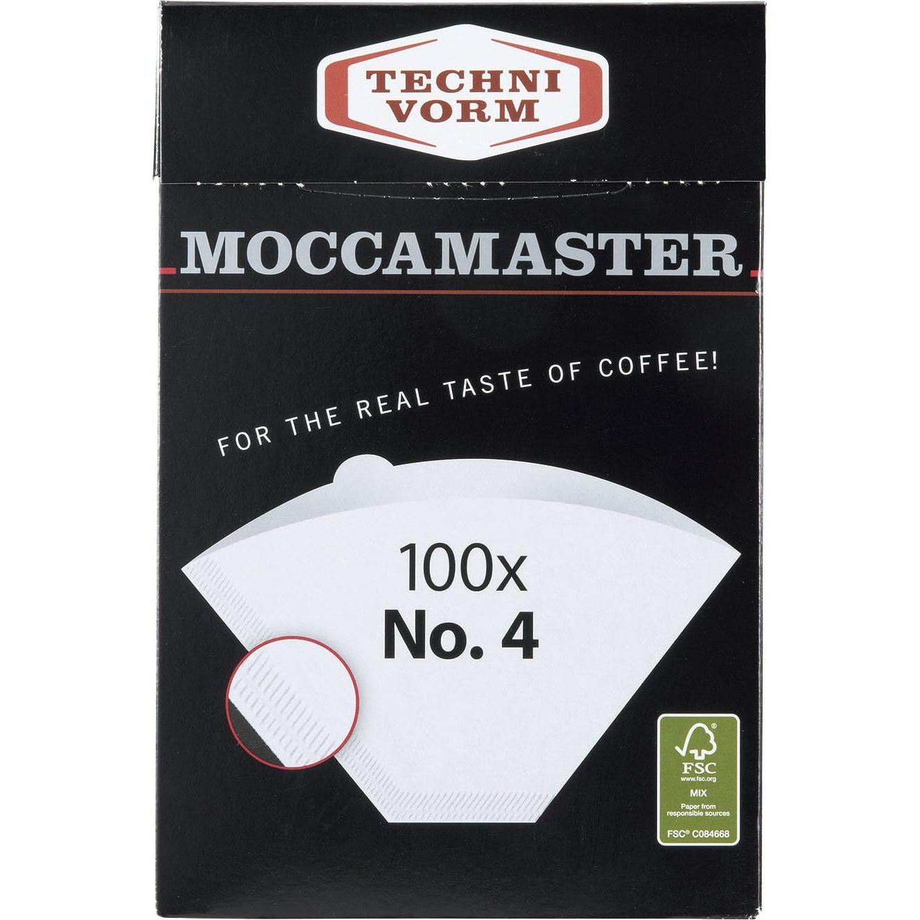 Technivorm Moccamaster #4 White Paper Filters, 100-count per box