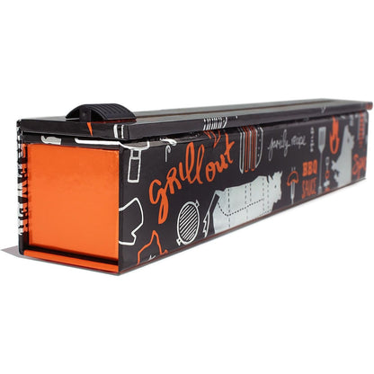 ChicWrap BBQ Grill Refillable Foil Dispenser - One 12"x 30' Roll of Professional Grade Aluminum Foil - Reusable Dispenser w/Slide Cutter - Kosher Certified - Reduces Waste & Saves Money