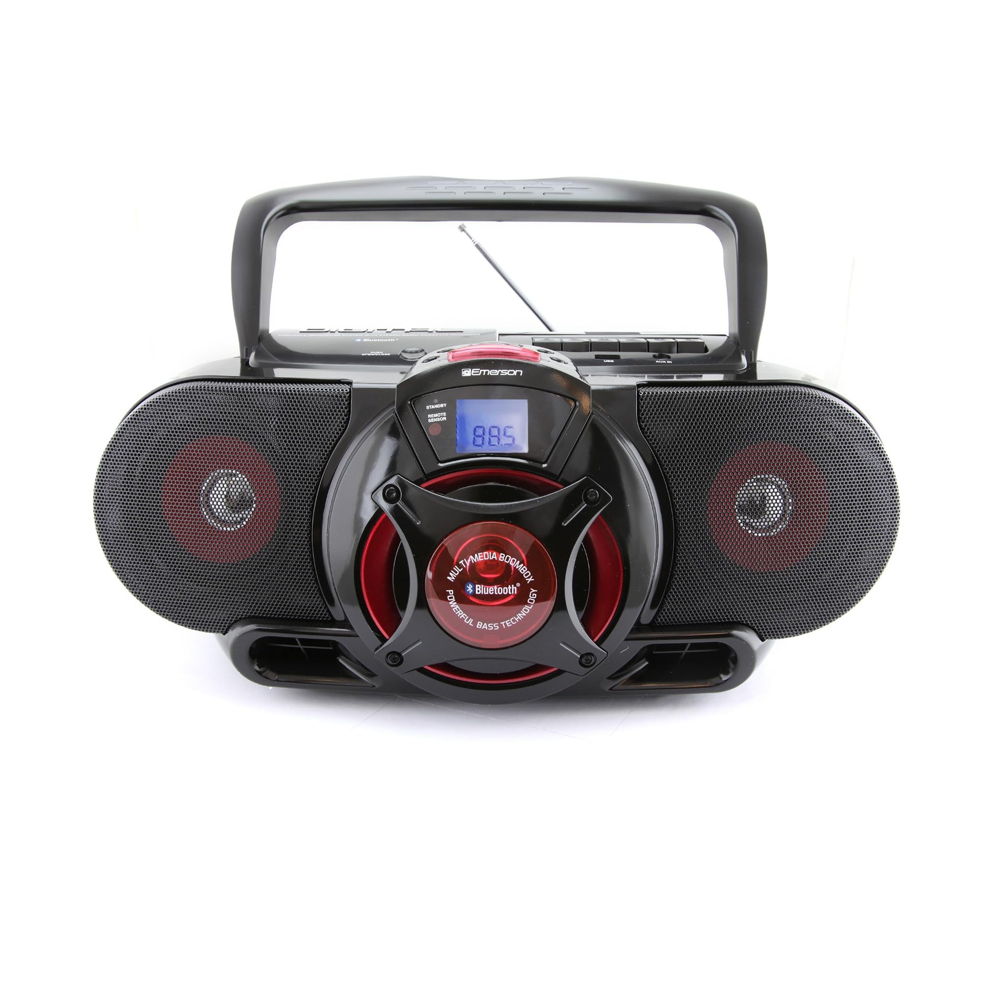 Buy now Emerson EPB-3002 Portable Bluetooth, MP3/CD AM/FM Stereo Radio Cassette Player/Recorder with Subwoofer and USB Input Boombox at indiglob india