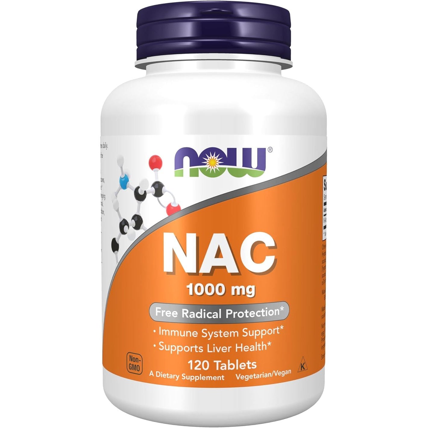 NOW Foods Supplements, NAC (N-Acetyl-Cysteine) 1,000 mg, Free Radical Protection*, 120 Tablets