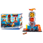 Buy now Hot Wheels City Super Twist Tire Shop Playset, Spin The Key to Make Cars Travel Through The Tires, Includes 1 Car, Gift for Kids 4 to 8 Years Old (Amazon Exclusive) at indiglob india