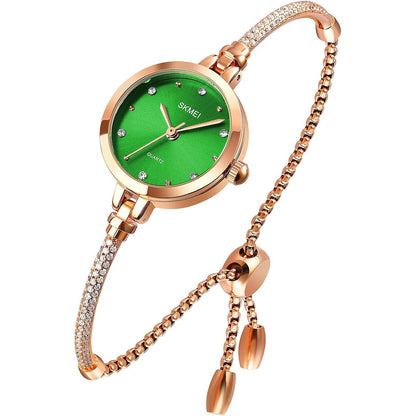 Tonnier Watches Women Analog Quartz Watch Mosaic with Diamonds Bracelet Dress Watch for Female Waterproof Wristwatch with Rose Gold Bracelet