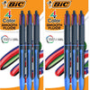 BIC 4-Color Original Retractable Ballpoint Pen with 1.0 mm Medium Point, 3-Count in Assorted Ink - Blue