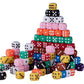 AUSTOR 100 Pieces Dices 12mm Game Dice Set 6 Sided Round Corner Dices for Tenzi, Farkle, Yahtzee, Bunco or Teaching Math