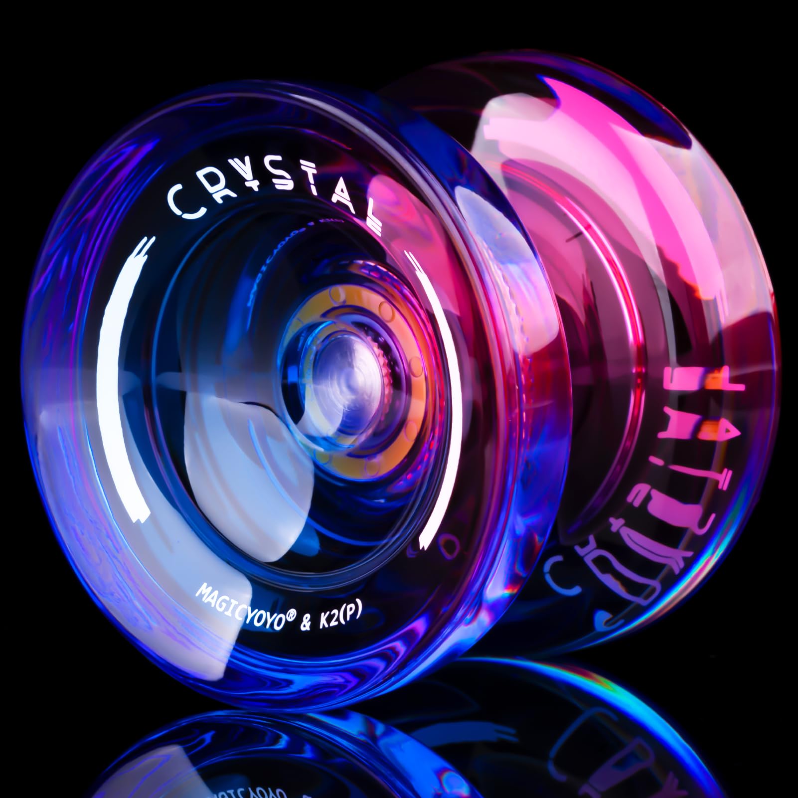 Buy now MAGICYOYO K2 Plus Crystal Orange Yoyo, Professional Fingerspin Trick Yo Yo for Kids/Adults, Responsive Yo-yo for Beginner, Replacement Unresponsive Bearing with 6 Yo yo Strings+Bearing Remover at indiglob india